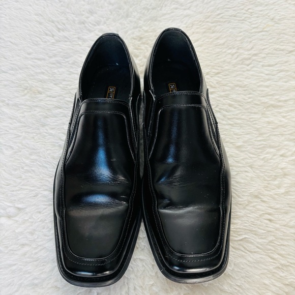 Stacy Adams Black Leather Slides On Dress Shoes size 11 W - Picture 5 of 11